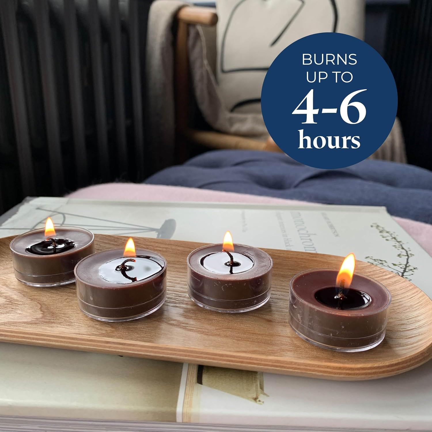 PartyLite Tea Lights Candles, Amber and Smoked Patchouli with Lavender ...
