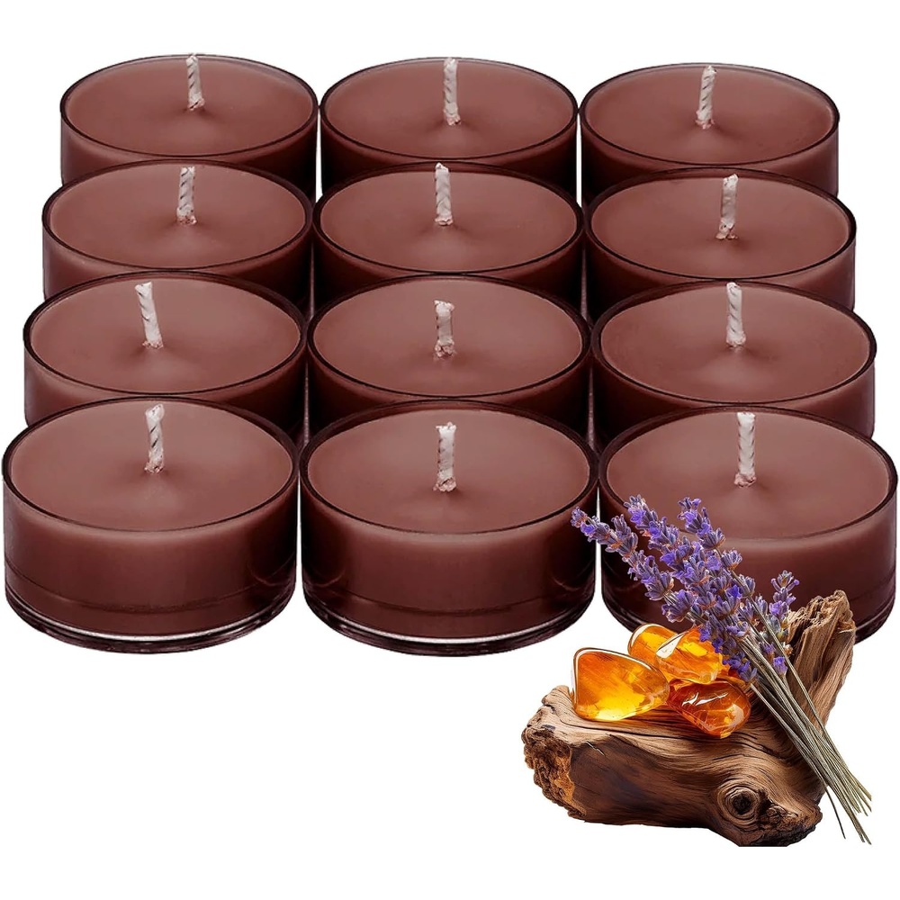 PartyLite Tea Lights Candles, Amber and Smoked Patchouli with Lavender ...